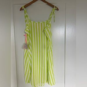 BREEZY DRESS - LIME GREEN STRIPES